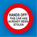 Hands Off This Car is Stolen PVC Sign Keyring
