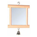 Wooden Framed Mirror with Bell Bird Toy
