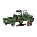 World War 2 Willys MB + Trailer Exclusive (1580 Pcs)