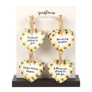 Sunflower Heart Sentiment Signs On MDF (Set of 24)