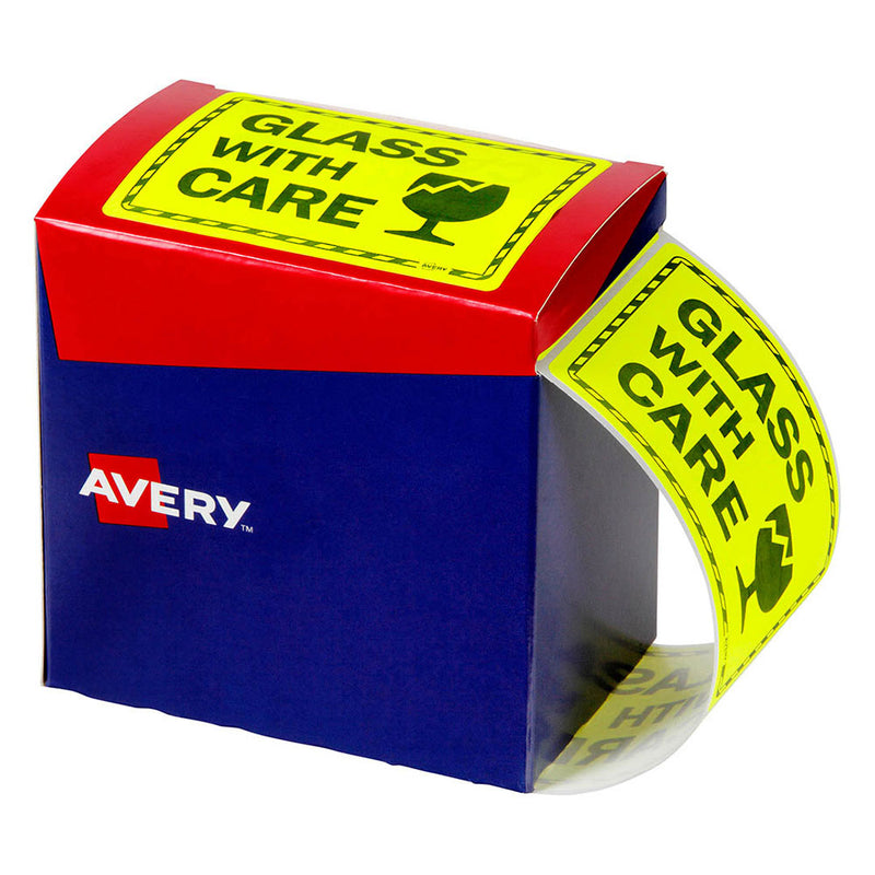 Avery Fluoro Yellow Label 750/Roll (75x100mm)
