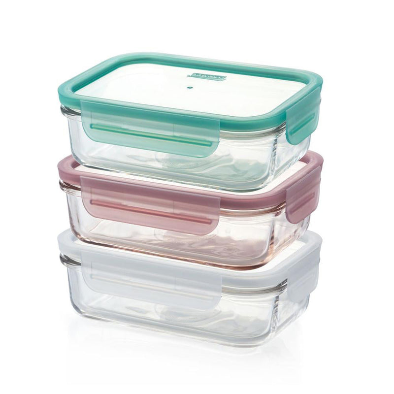 Glasslock Rectangular Container Set (3PCS)