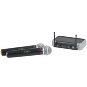 Dual Wireless UHF Microphone System w/ Receiver and PSU