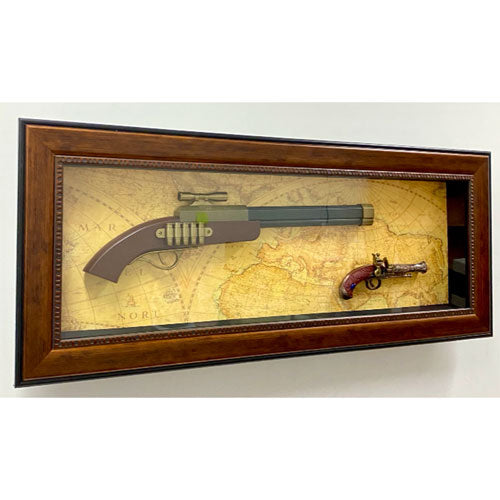 Antique Gun Decor w/ Timber Frame (95.5x39.5x7cm)
