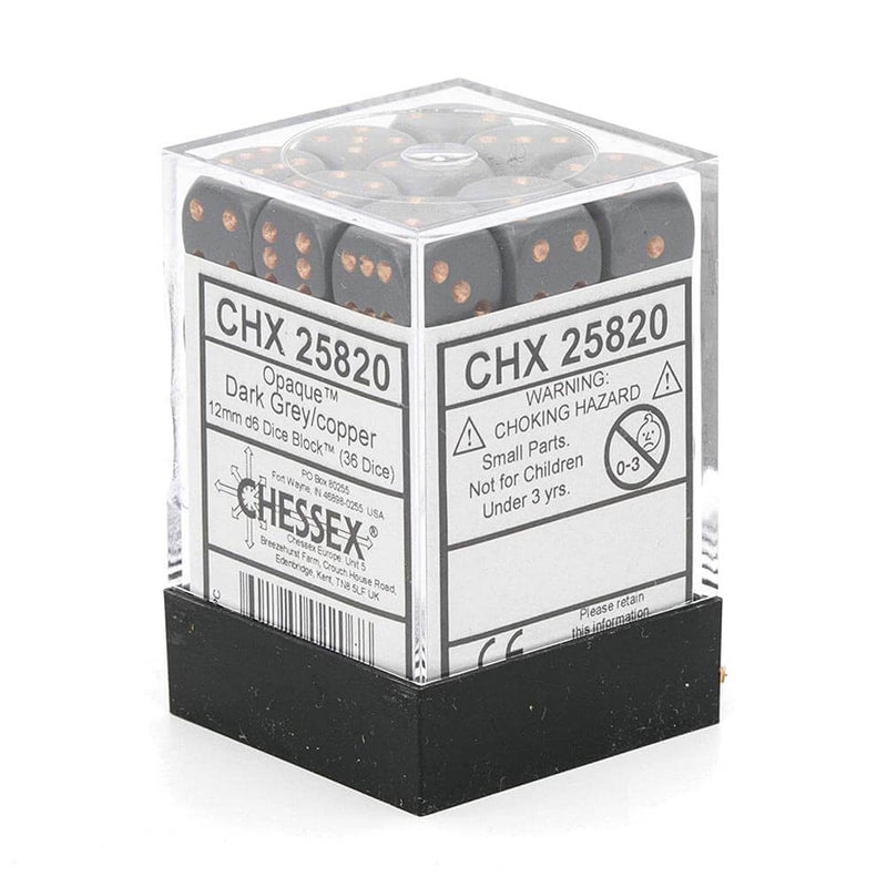 D6 terninger uigennemsigtige 12 mm (36 terninger)