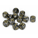 D6 terninger skinnende 16mm (12 terninger)
