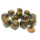 D6 terninger skinnende 16mm (12 terninger)