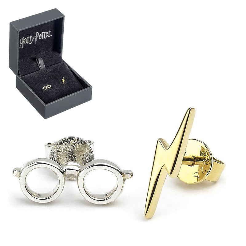 HP sølvøreringe lyn og briller