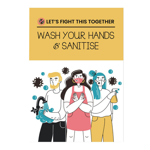 Avery Wash Your Hands and Sanitise Label A4 (5pk)