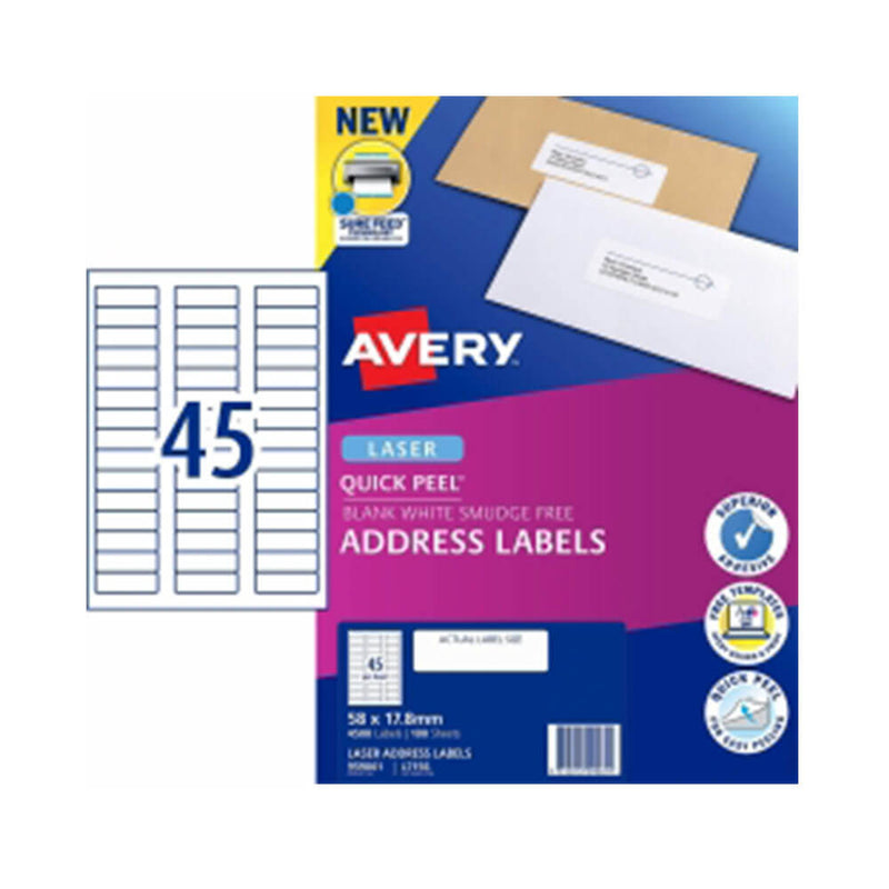 Avery Laser Adressetikett Weiß (100 Stück)