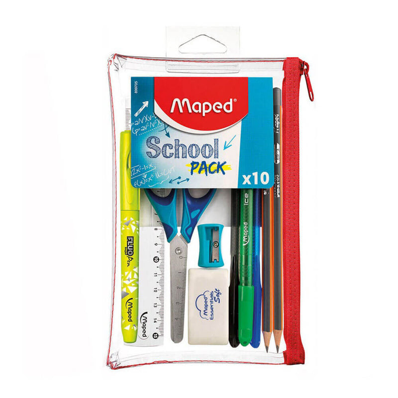 Maped Pencil Case Student Kit 10stcs Transparent