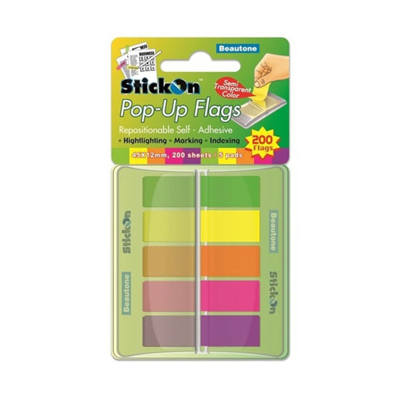 Beautone Pop-Up-Flaggen zum Aufkleben, 5 verschiedene Pads