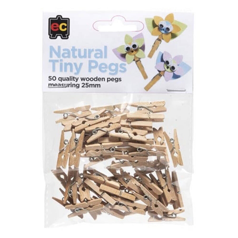 EC Tiny Pegs aus Holz 25 mm (50 Stück)